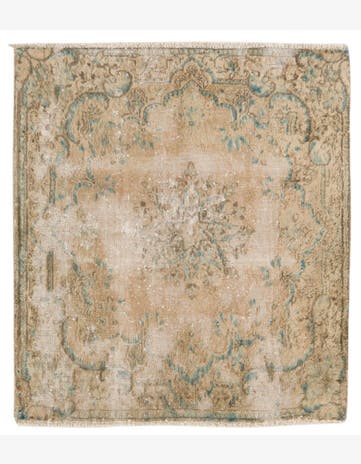 2' 8 x 3' Hand Knotted Ultra Vintage Persian Wool Square Rug