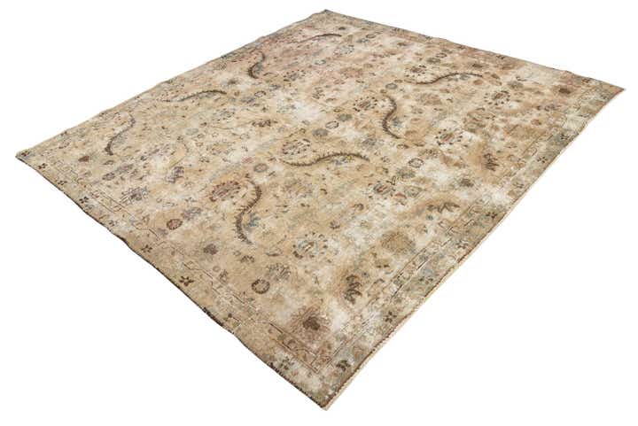 7' 6 x 8' Hand Knotted Ultra Vintage Persian Wool Square Rug