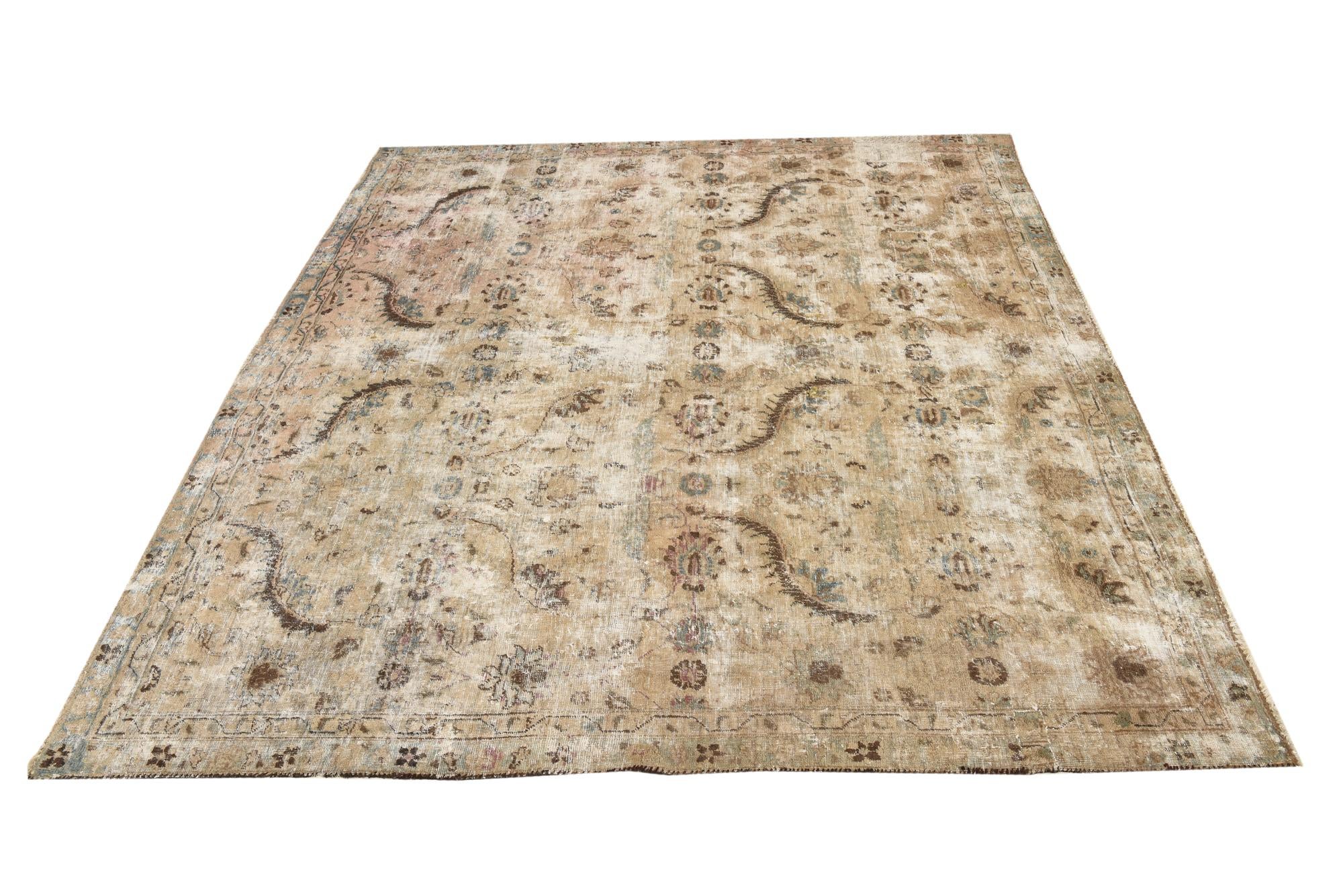 7' 6 x 8' Hand Knotted Ultra Vintage Persian Wool Square Rug