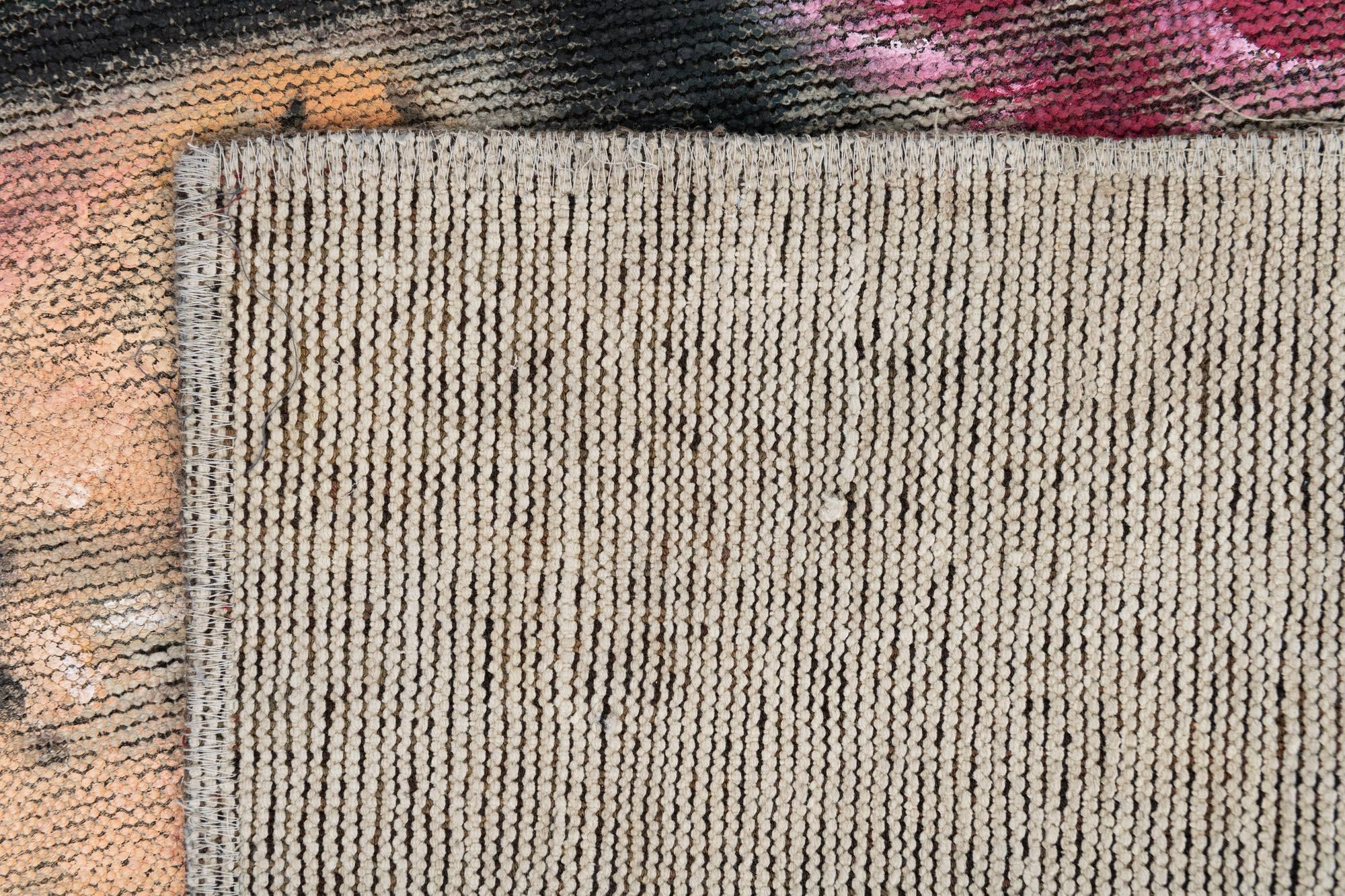 3' 3 x 3' 8 Hand Knotted Ultra Vintage Persian Wool Square Rug