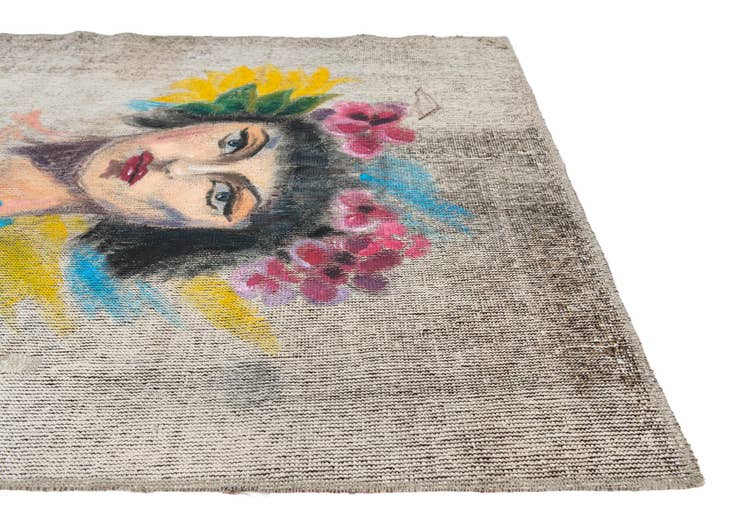 Detail image of 3' 3 x 3' 8 Hand Knotted Ultra Vintage Persian Wool Square Rug