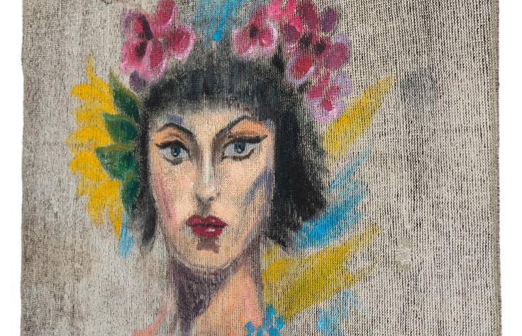 Detail image of 3' 3 x 3' 8 Hand Knotted Ultra Vintage Persian Wool Square Rug