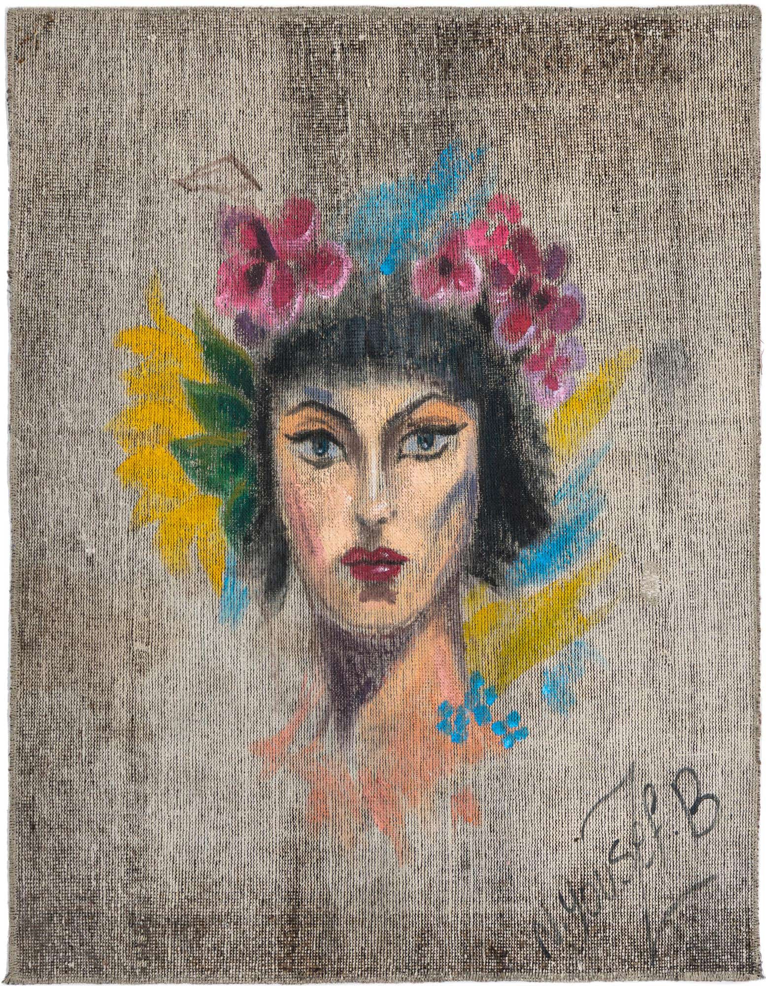 Primary image 3' 3 x 3' 8  Hand Knotted Ultra Vintage Persian Wool Square Rug