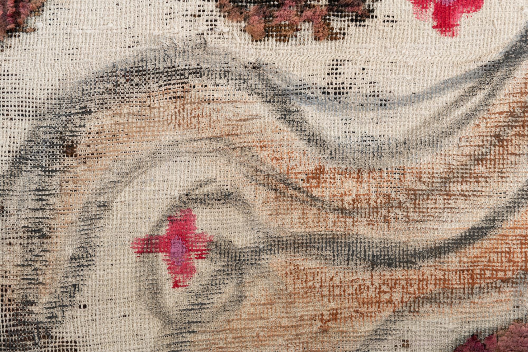 3' 9 x 4' 2 Hand Knotted Ultra Vintage Persian Wool Square Rug