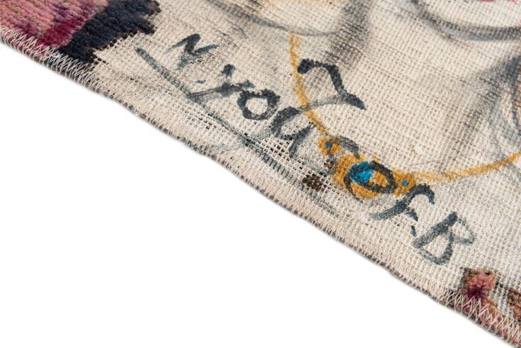 Detail image of 3' 9 x 4' 2 Hand Knotted Ultra Vintage Persian Wool Square Rug