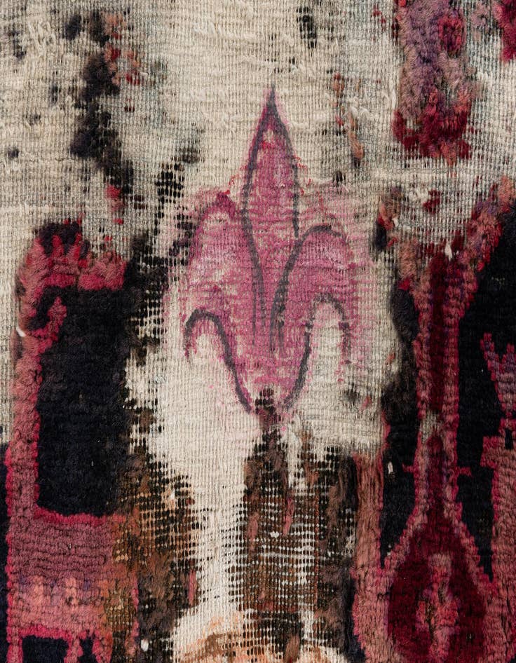 Detail image of 3' 9 x 4' 2  Hand Knotted Ultra Vintage Persian Wool Square Rug