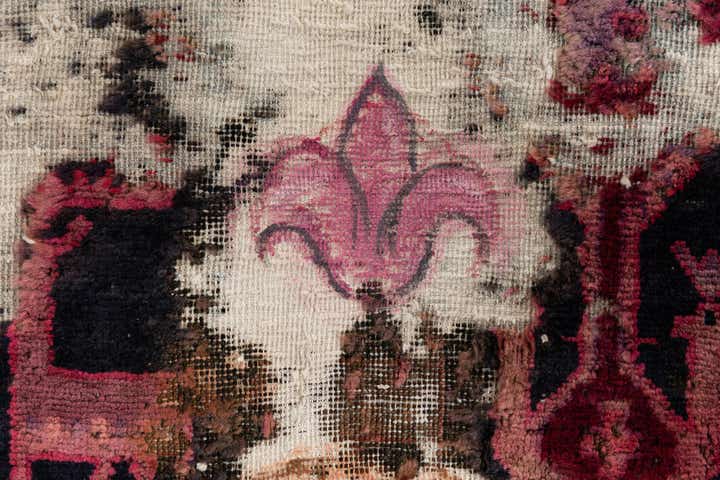 3' 9 x 4' 2 Hand Knotted Ultra Vintage Persian Wool Square Rug