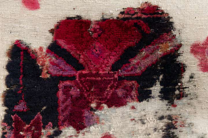 3' 9 x 4' 2 Hand Knotted Ultra Vintage Persian Wool Square Rug