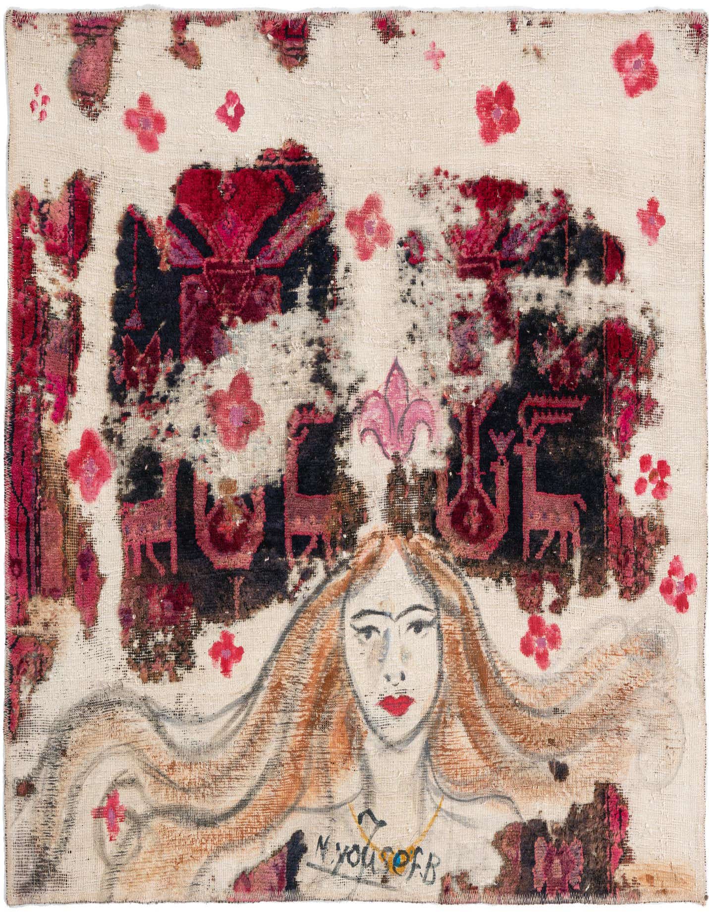 Primary image 3' 9 x 4' 2  Hand Knotted Ultra Vintage Persian Wool Square Rug