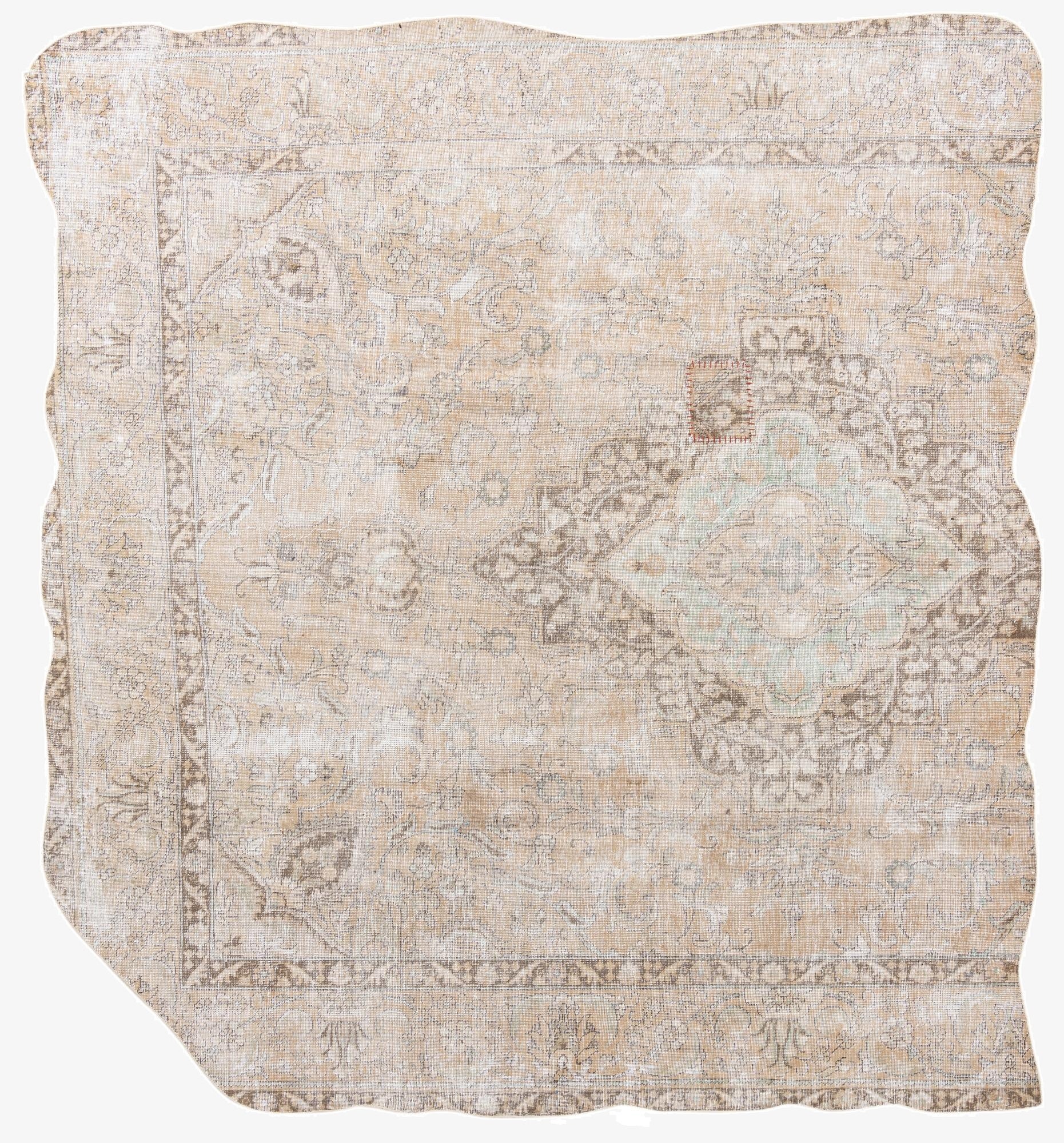 8' 6 x 9' 2  Hand Knotted Ultra Vintage Persian Wool Square Rug