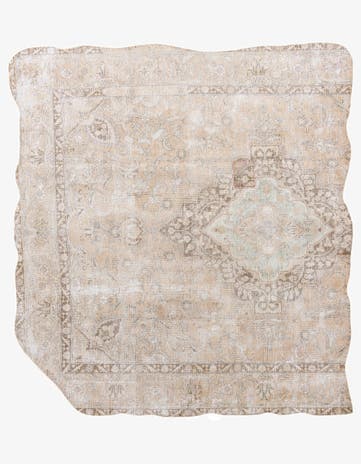 8' 6 x 9' 2 Hand Knotted Ultra Vintage Persian Wool Square Rug