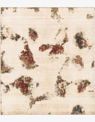 6' 5 x 7' 3 Hand Knotted Ultra Vintage Persian Wool Square Rug