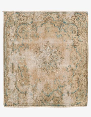 2' 8 x 3' Hand Knotted Ultra Vintage Persian Wool Square Rug