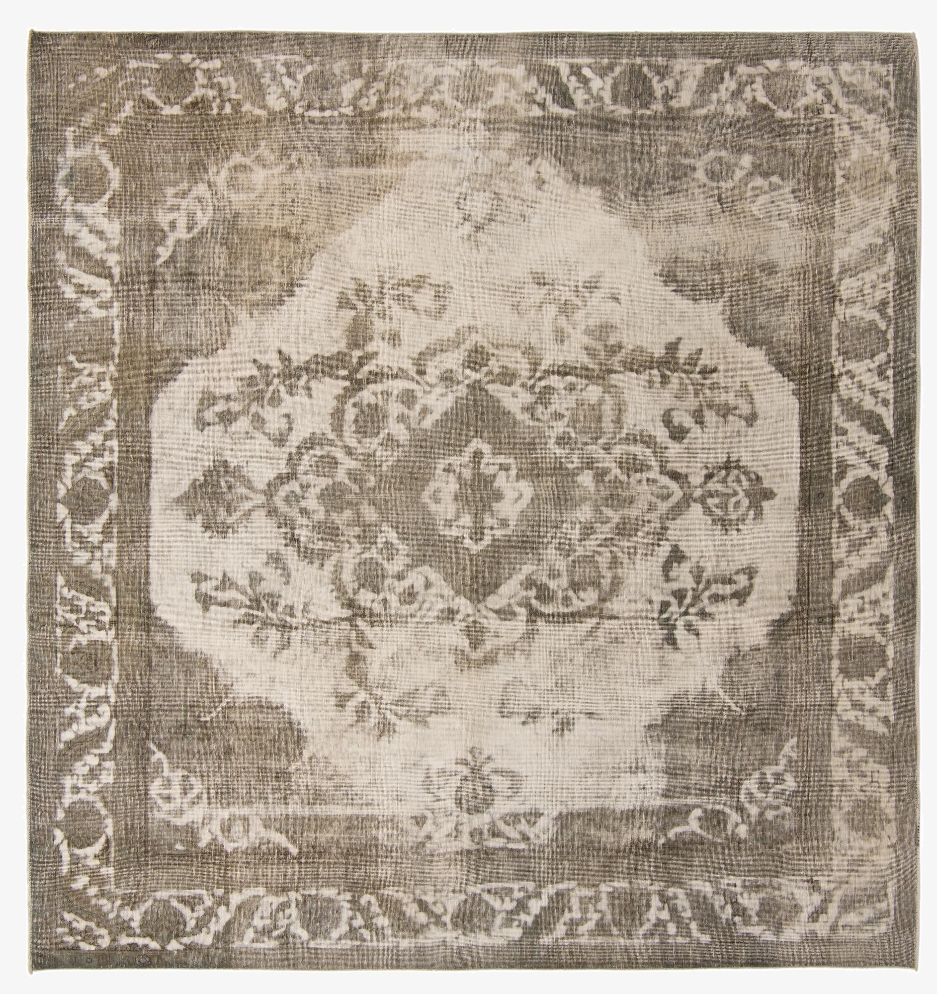 9' 3 x 9' 10  Hand Knotted Ultra Vintage Persian Wool Square Rug