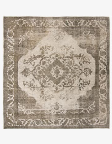 9' 3 x 9' 10 Hand Knotted Ultra Vintage Persian Wool Square Rug