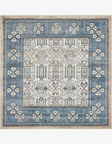 Beige Viola Square Rug