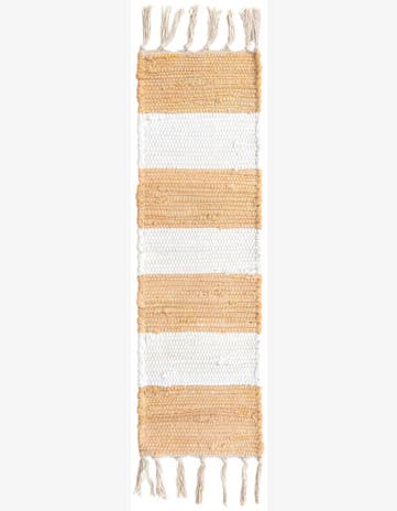 0' 9 x 2' 6 Hand Woven Chindi Rag Stair Rug
