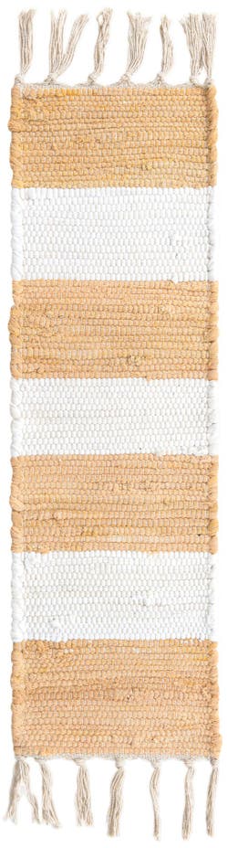 0' 9 x 2' 6 Hand Woven Chindi Rag Stair Rug