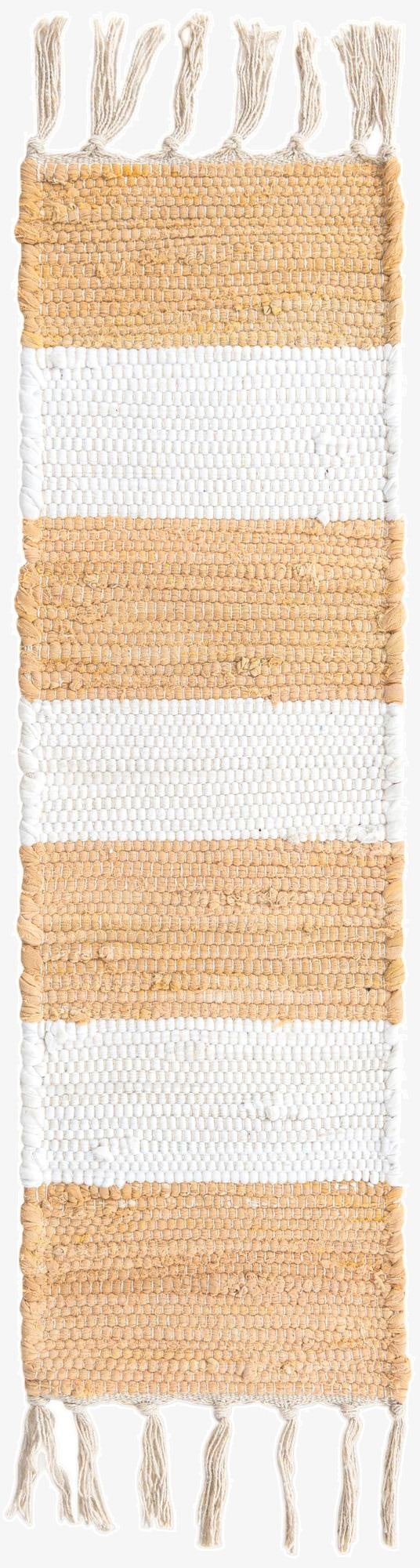 0' 9 x 2' 6  Hand Woven Chindi Rag Stair Rug