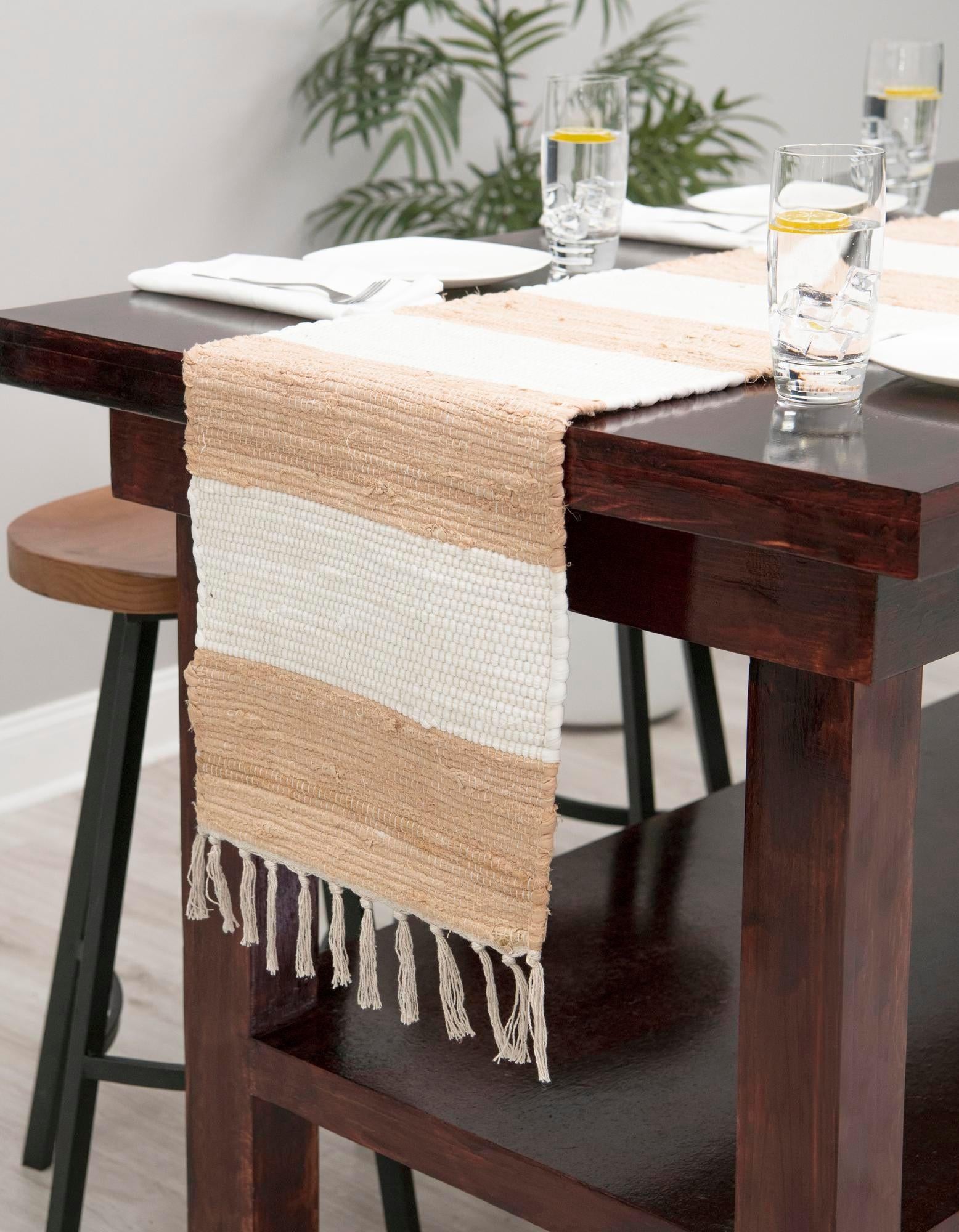 1' 2 x 6' 1 Hand Woven Chindi Rag Table Runner Rug