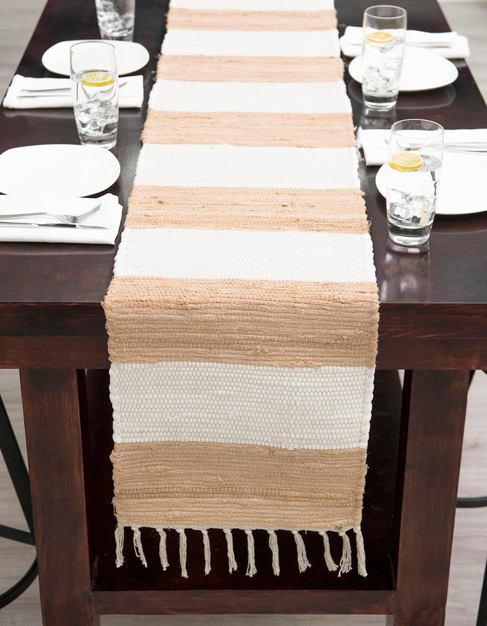 1' 2 x 6' 1 Hand Woven Chindi Rag Table Runner Rug
