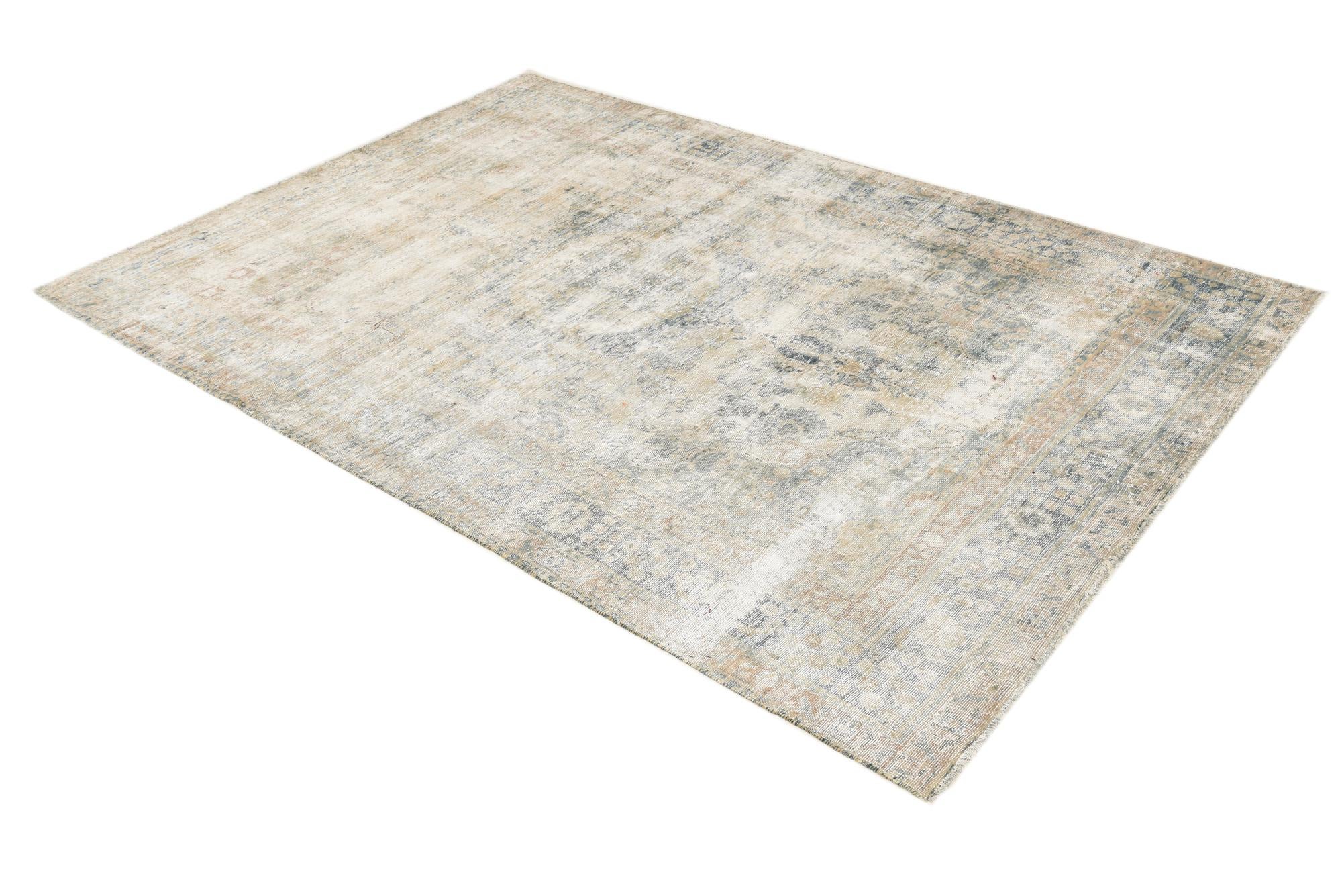 6' 3 x 9' 2 Hand Knotted Ultra Vintage Persian Wool Rug