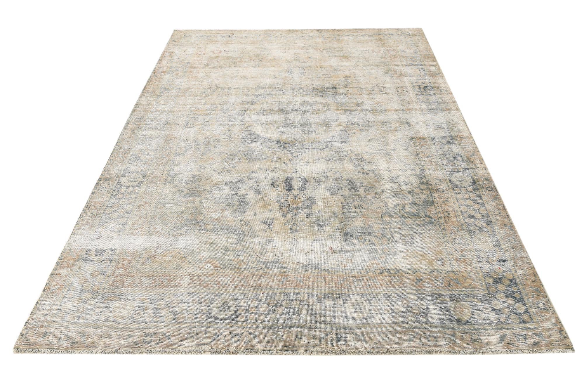 6' 3 x 9' 2 Hand Knotted Ultra Vintage Persian Wool Rug