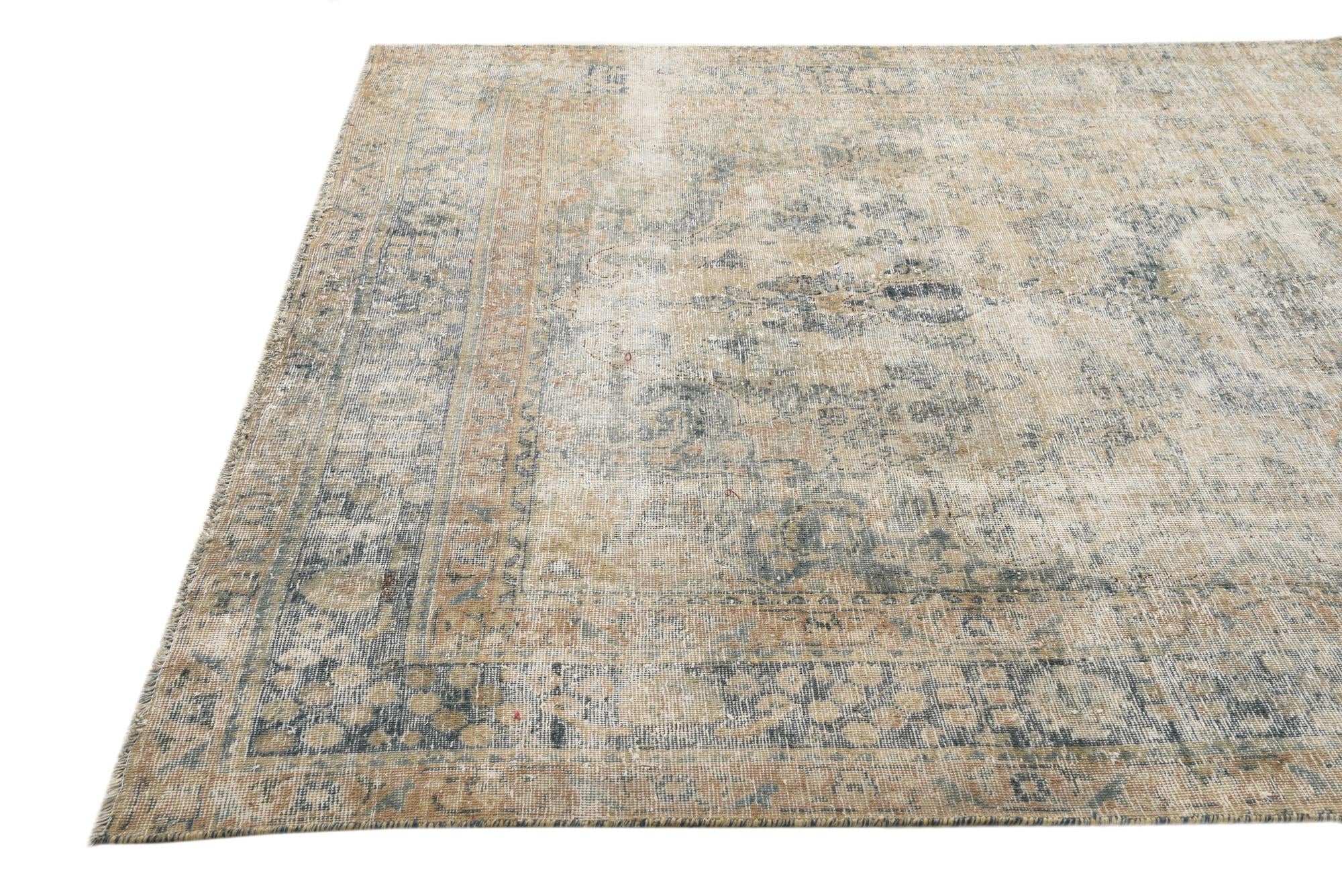 6' 3 x 9' 2 Hand Knotted Ultra Vintage Persian Wool Rug
