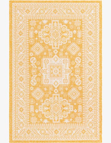 5' 3 x 8' Bellamy · Border Outdoor Rug, yellow