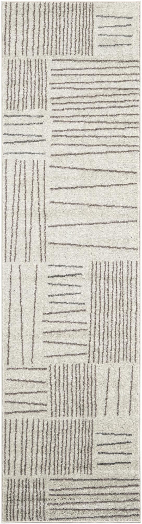 Bellingham · Linear abstract rug, ivory and gray