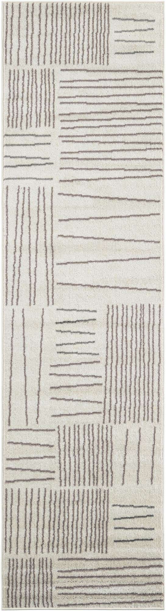 2' 7 x 10' Bellingham · Linear abstract rug, ivory and gray