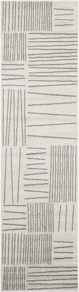 2' 7 x 10' Bellingham · Linear abstract rug, ivory and gray