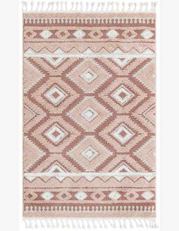 4' x 6' Bernard · Border rug, pink