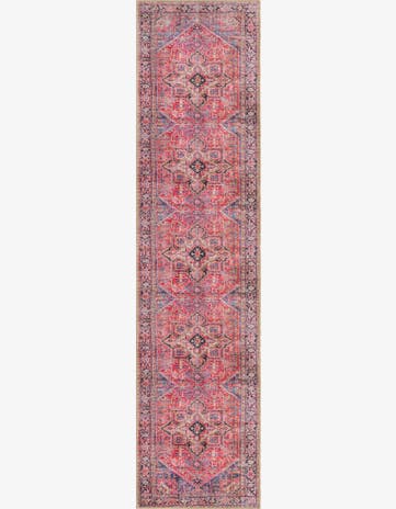 2' 6 x 10' Bismarck · Medallion Washable Rug, red and multi