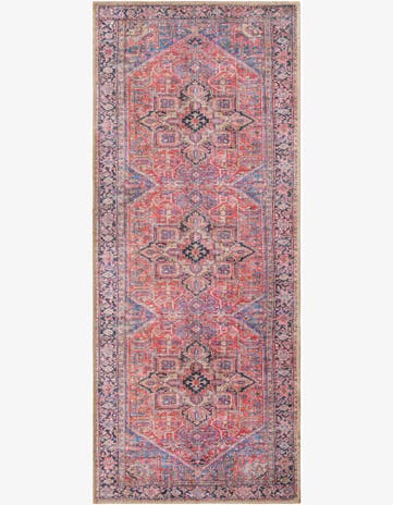 2' x 5' Bismarck · Border Washable Rug, red
