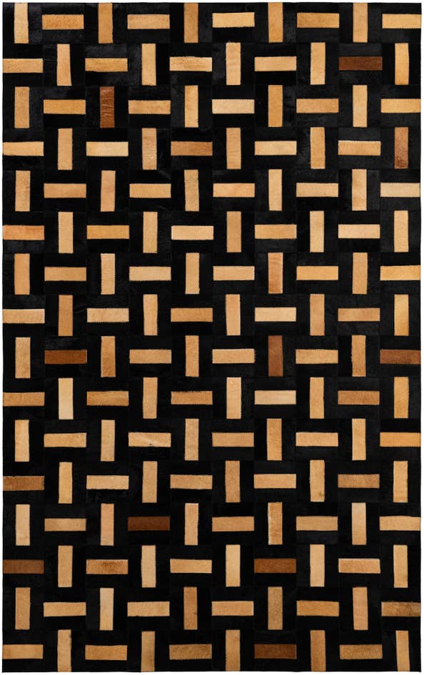 Detail image of 5' 1 x 8' Cowhide - Patchwork Rug