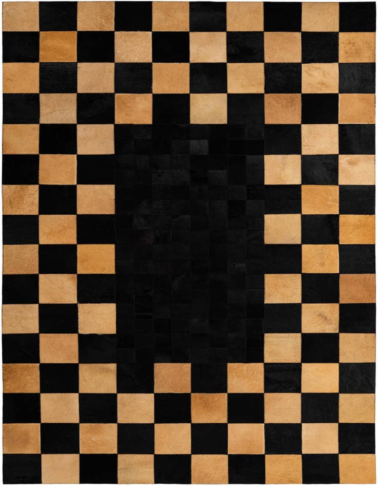 Detail image of 5' 1 x 8' Cowhide - Patchwork Rug