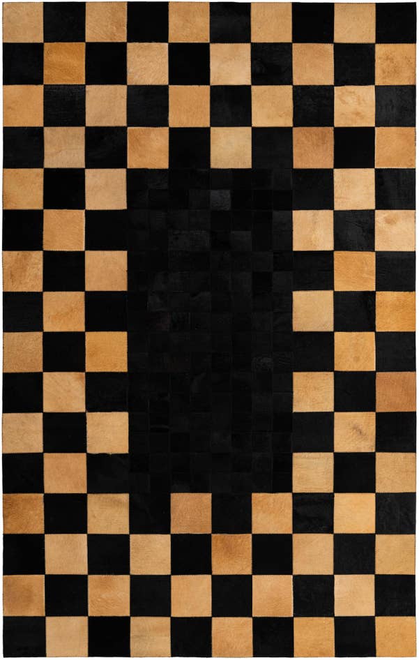 Detail image of 5' 1 x 8' Cowhide - Patchwork Rug