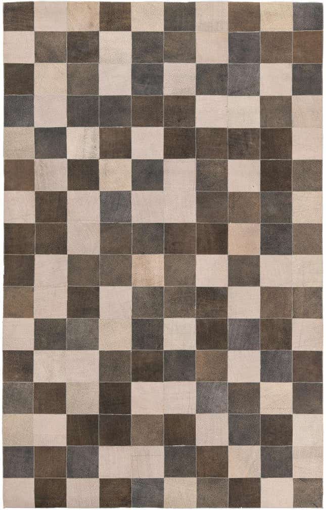 5' x 7' 8 Cowhide Leather Rug