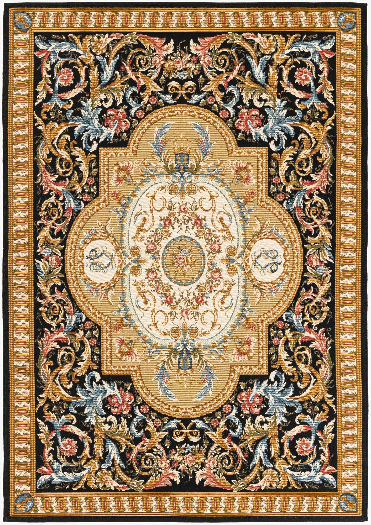 5' 2 x 7' 7  Washable Traditional Indoor / Outdoor Rug