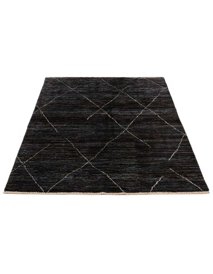 4' 5 x 6' 4 Hand Knotted Moroccan Wool Rug
