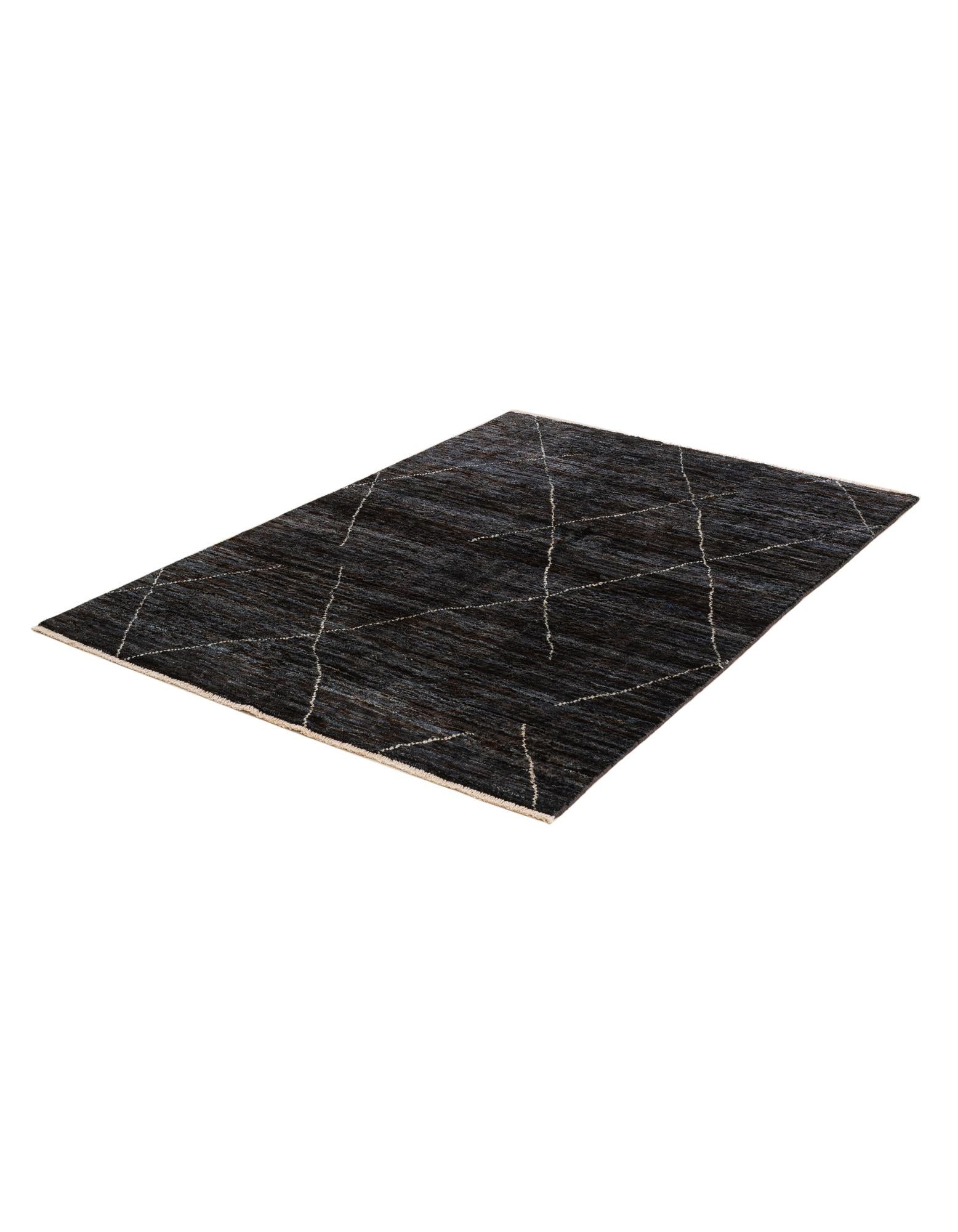 4' 5 x 6' 4 Hand Knotted Moroccan Wool Rug
