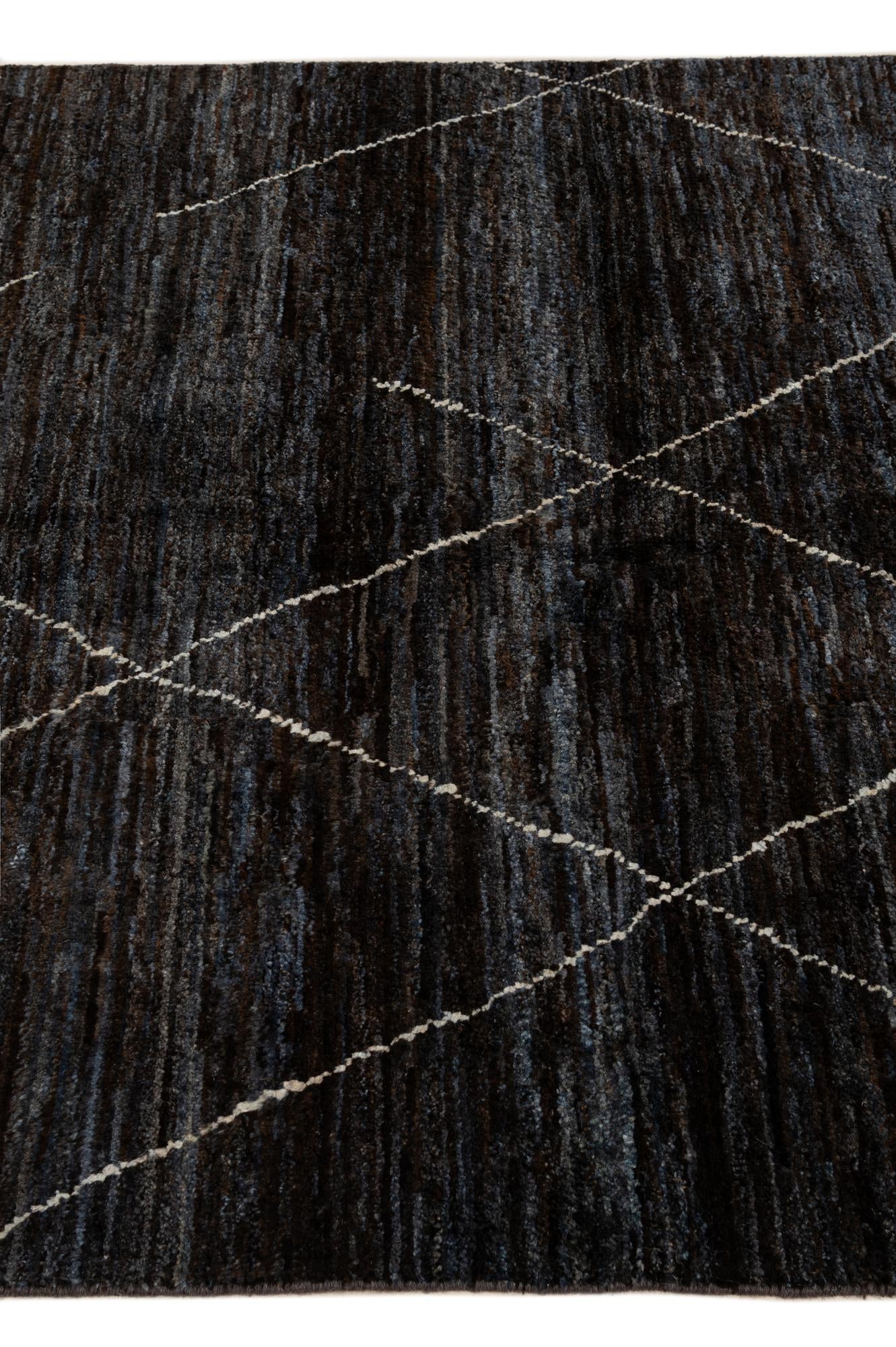 4' 5 x 6' 4 Hand Knotted Moroccan Wool Rug