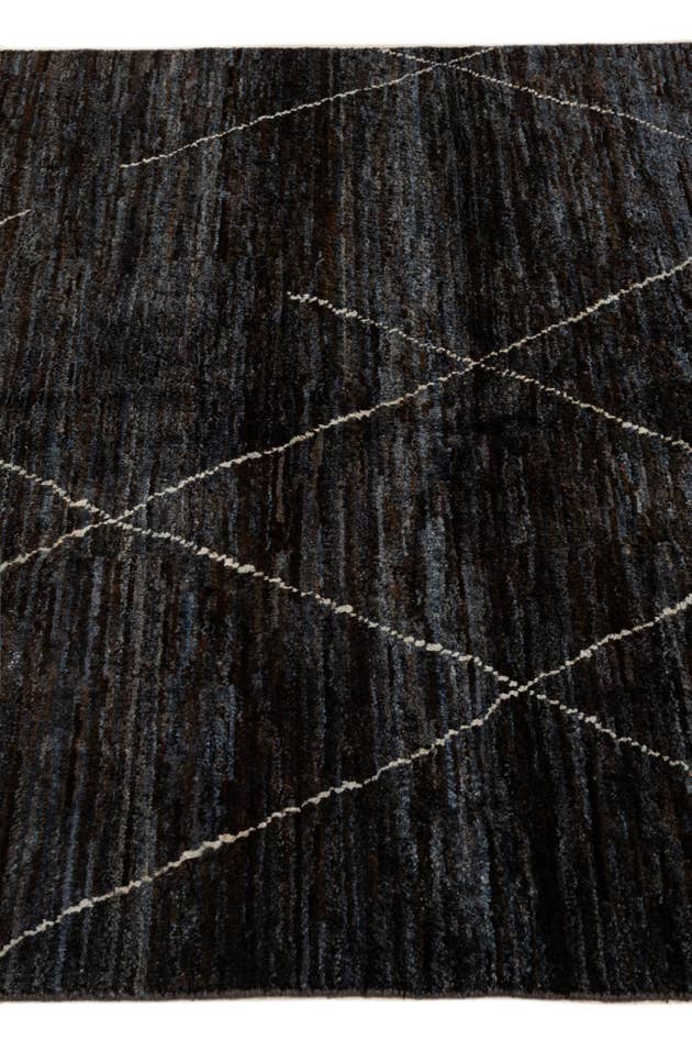 Detail image of 4' 5 x 6' 4 Hand Knotted Moroccan Wool Rug