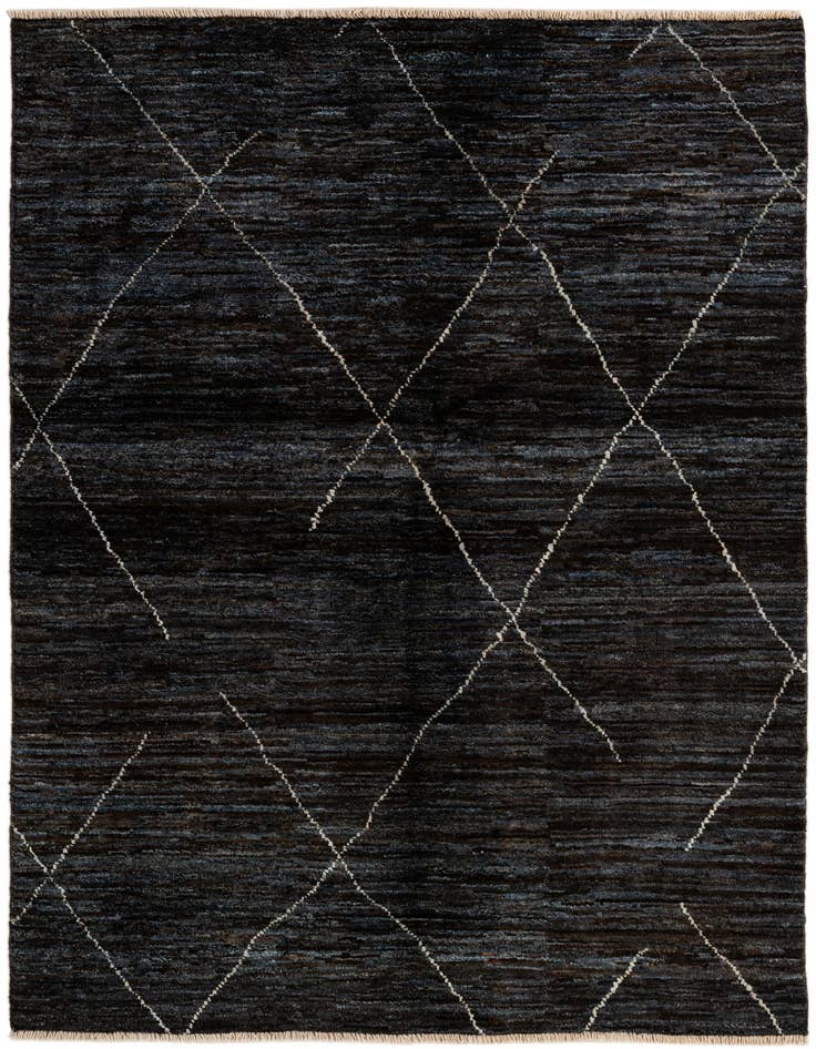 Detail image of 4' 5 x 6' 4 Hand Knotted Moroccan Wool Rug