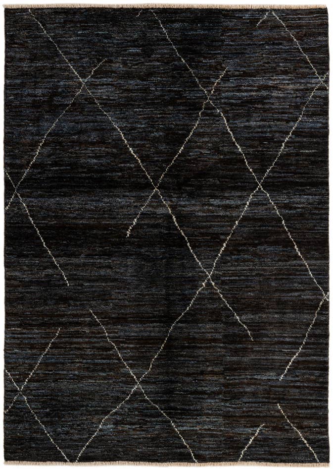 Detail image of 4' 5 x 6' 4 Hand Knotted Moroccan Wool Rug