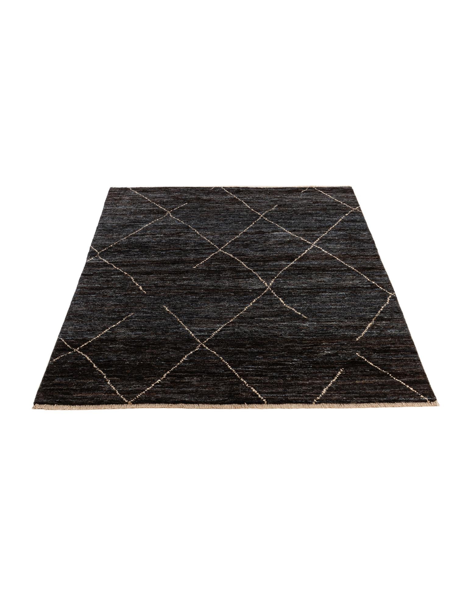 4' 7 x 6' 7 Hand Knotted Moroccan Wool Rug