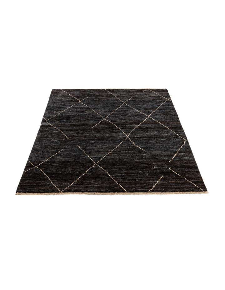 4' 7 x 6' 7 Hand Knotted Moroccan Wool Rug
