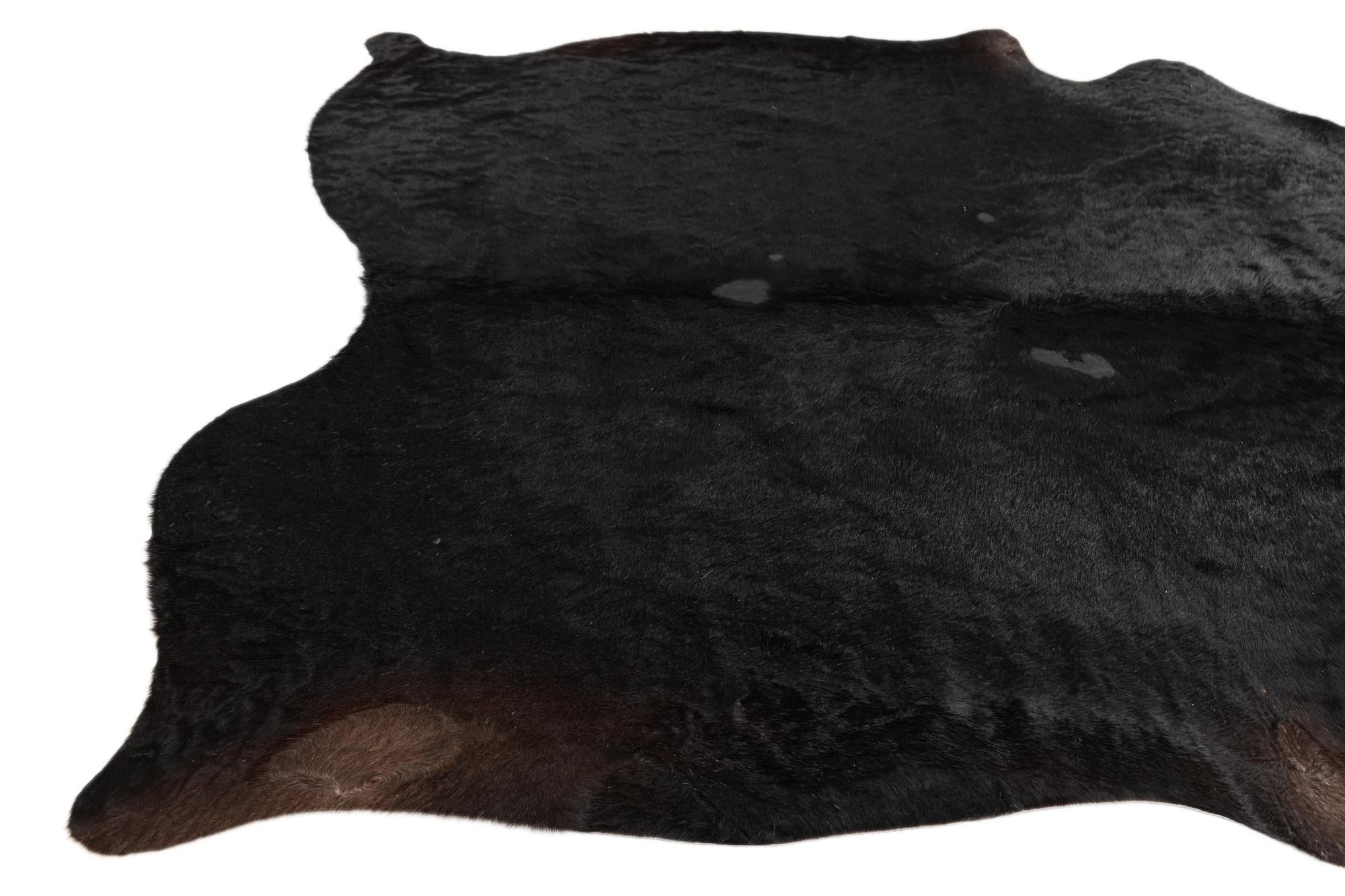 5' 9 x 6' 9 Cowhide Leather Rug