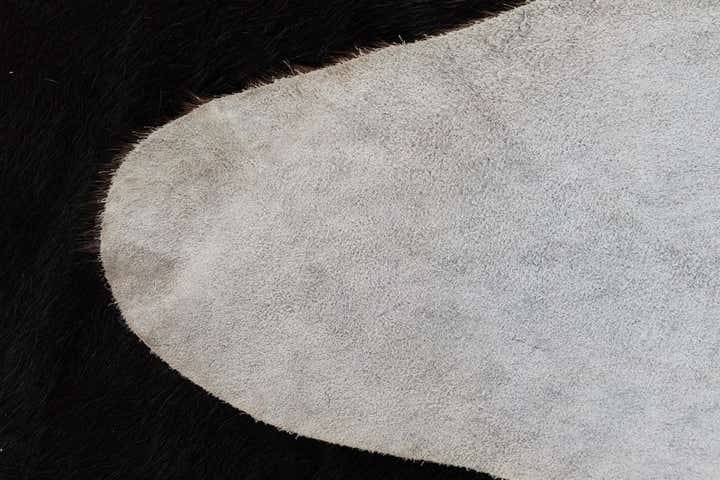 4' 9 x 5' Cowhide Leather Freeform Rug